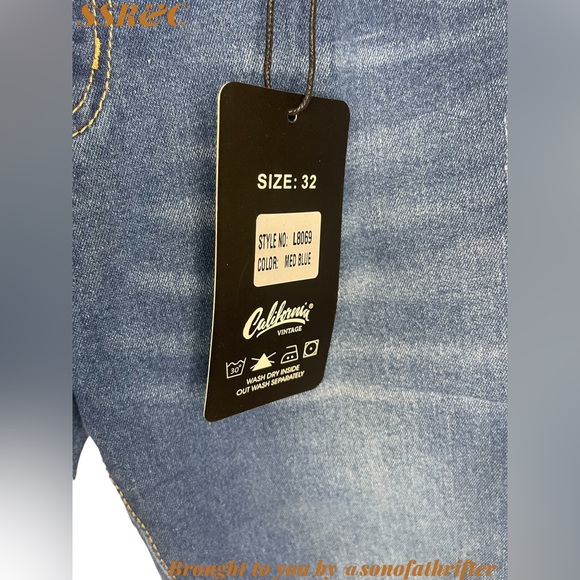 Nwt Men’s California Vintage Med Blue Jeans- Size 32 Waist - Picture 7 of 8